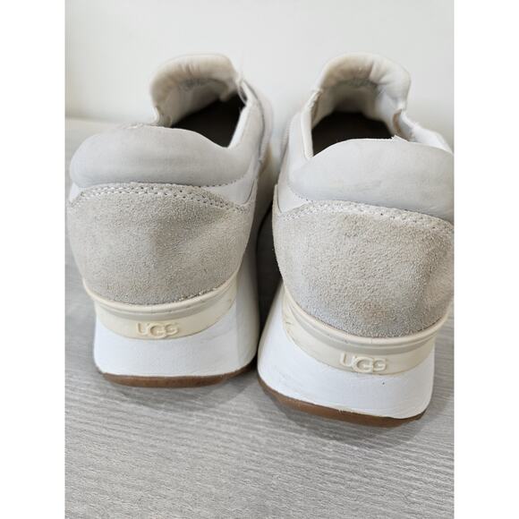Ugg Marin Slip On Platform Size 10 Cream Canvas Shoes - Picture 6 of 13